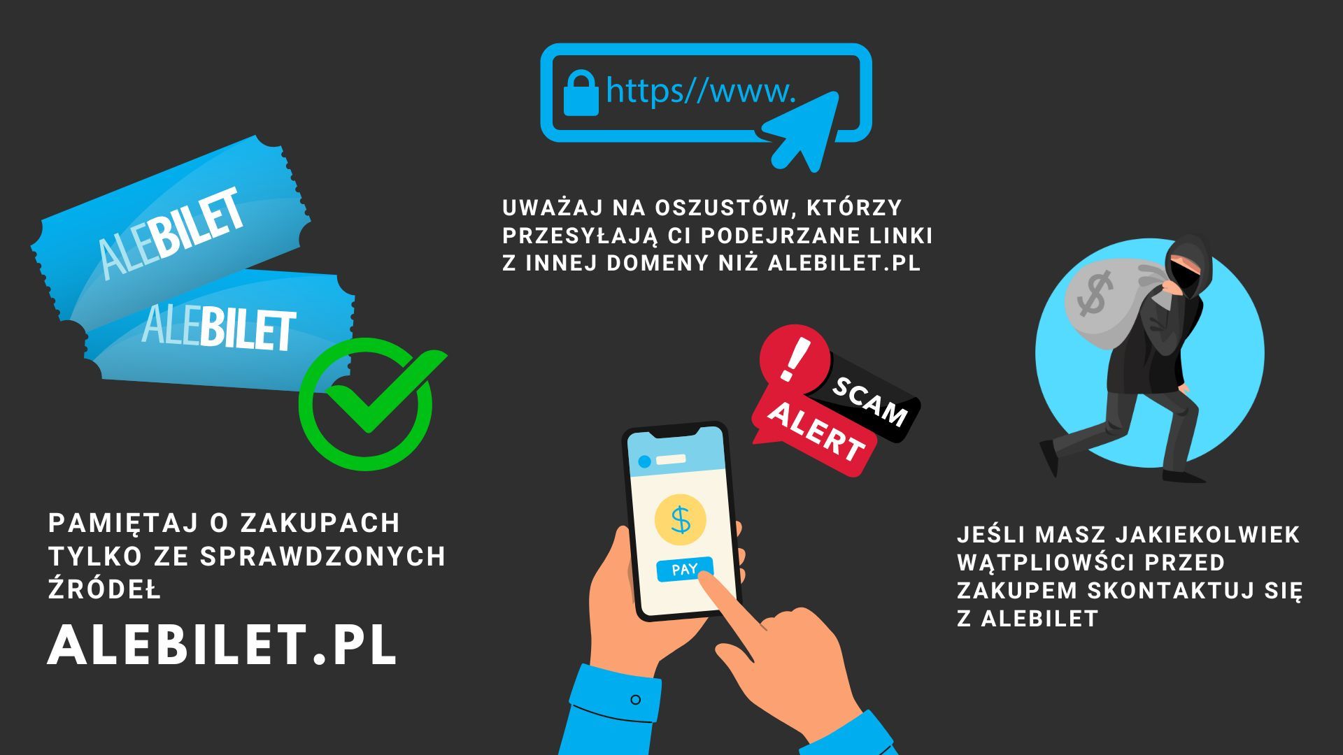 UWAGA – strony podszywające się pod AleBilet!
